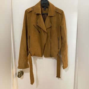F21 Tan Suede Leather Jacket
